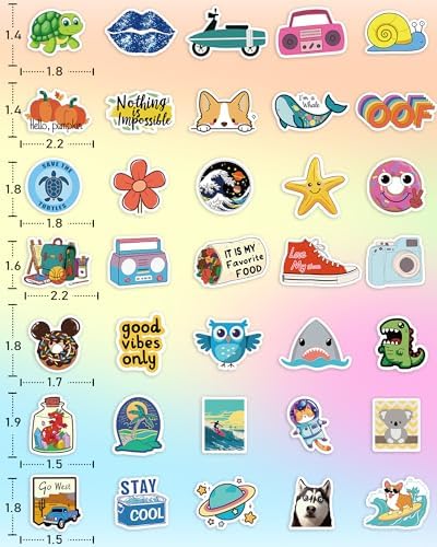 400 Pcs/Pack Water Bottle Stickers for Kids, Cute Vinyl Waterproof Stickers | Party Favors for Girls Teens, Back to School Supplies Gifts, Classroom Prizes, Goodie Bag Stuffers, Teacher Classroom Supplie