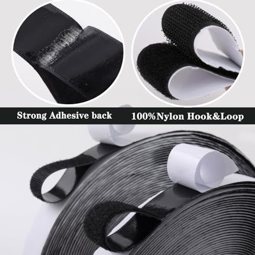 Navona 2 Boxes Heavy Duty Hook and Loop Strips with Adhesive, 60Ft x 1 Inch