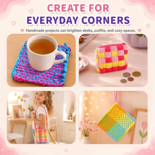 1000 Pcs Potholder Loops, Weaving Loom Refill Loops for 7" Loom