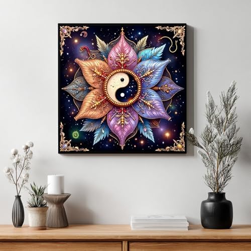 CRZMODE YinYan Paint by Numbers Kit for Adults,YinYan Paint by Numbers for Adults, Acrylic Painting Crafts for Home Decor Gift (16x16inch)