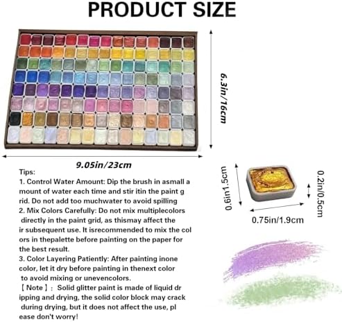 Forestry Shifting Watercolor Painting Set，Shifting Watercolor Painting Set，20 Colors Watercolor Painting Set，Metallic Watercolors，Glitter Watercolor Paint For Children Adults Art Painting (Wooden box 120 colors)