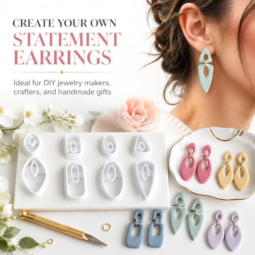 8 Pcs Geometric Polymer Clay Cutters Set