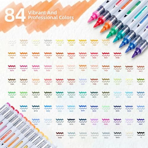 Acrylic Paint Markers with Flexible brush tip, 84 colors Acrylic Paint Pens