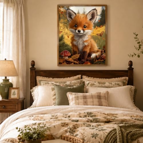 Acelii Fox Diamond Painting Kits for Adults Beginners, Autumn Gem Painting | 5D Diamond Art Painting for Adults, Gem Art Kits for Adults, Paint by Diamonds DIY Wall Decor Gift11.8X15.7Inch