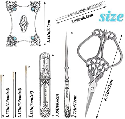 SHWAKK Embroidery Scissors Kit, Vintage Stainless Steel Scissors Silver