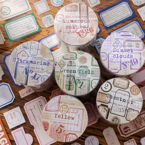 Tape Stickers for Scrapbook Supplies, Stamp Stickers for Journaling,6 Rolls