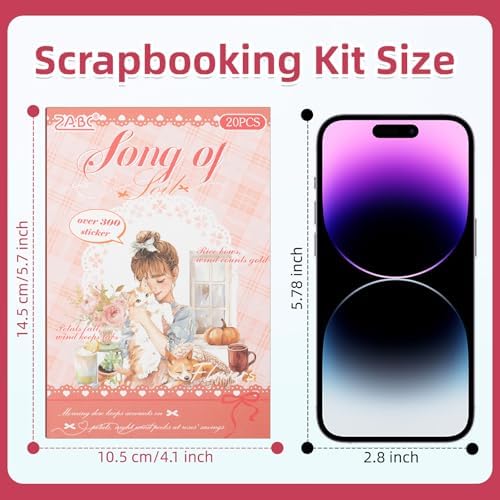 Pastoral Series Sticker Scrapbooking Supplies for Junk Journal, 20 Sheets PET Stickers