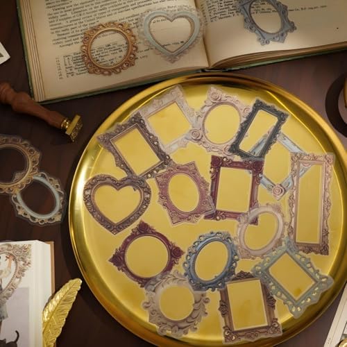 100 Pcs Vintage Frame Stickers for Journal & Scarpbook, Albums