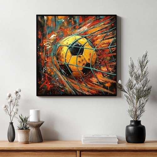 CRZMODE Soccer Paint by Numbers Kit for Adults, Soccer Paint by Numbers for Adults, Acrylic Painting Crafts for Home Decor Gift (16x16inch)