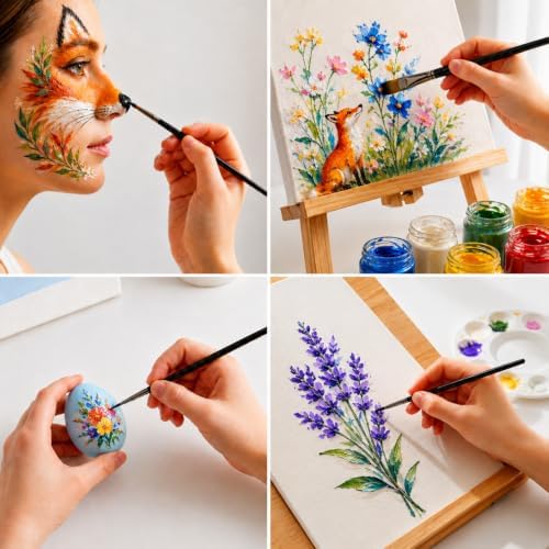 Face Painting Brushes Set, 12 Pcs Face Paint Brush