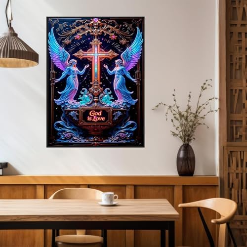 Benjenes Angel Diamond Art Kits for Adults, Cross Diamond Painting Kits