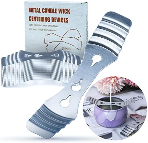20pcs Metal Candle Wick Holder, Candle Wicks Centering Tools, Wick Setter, 3 Holes Stainless Steel Device for DIY Candle Making Supplies.