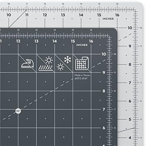Arteza Self Healing Rotary Cutting Mat, 12"x18" with Grid & Non Slip Surface for Fabric, Paper, Vinyl, Plastic, Eco Friendly, Durable & Flexible, Great for Crafts, Quilting, Sewing, Scrapbooking