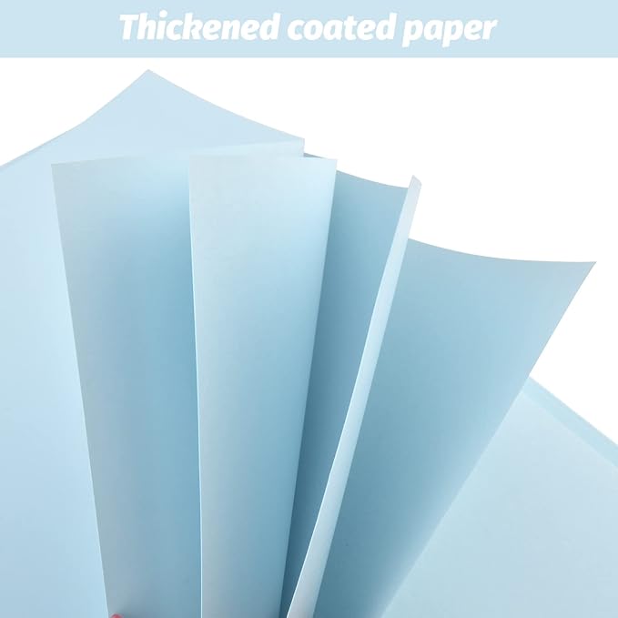 GOTIDEAL 12 x 12 Inch Scrapbook Album with 10 Metallic Markers, Blue | 80 Pages Craft Paper Photo Album for Wedding and Anniversary, Family DIY Photo Album with Scrapbooking Stickers Corners