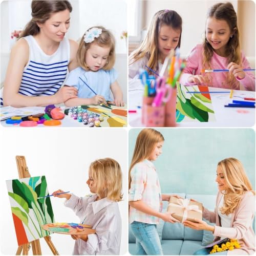 4 Pack Framed Paint By Numbers Kit for Adults Flowers Paint By Number Kits