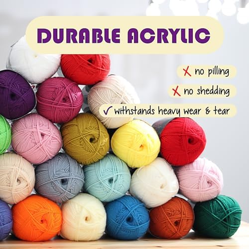 Acrylic Yarn for Crocheting & Knitting – Soft Crochet Yarn for Crocheting, 3 Pack of 370 Yards, Perfect for Crafts & Amigurumi, Medium Worsted Weight 4, Grass Green