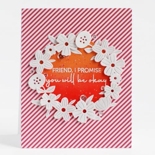 Scrapbooking Die-Cuts, Layer Frame Net Set Metal Cutting Dies for Card Making, Paper Craft Template, Background Embossing Stencils, DIY Album Décor (Flower Set A-6x9.8cm)
