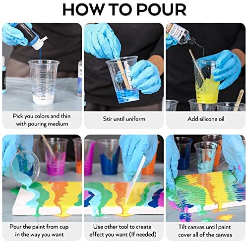 Nicpro Acrylic Pouring Kit, Artist Starter Supplies Including 19 Colors