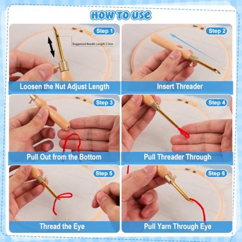 Punch Needle Kit Adults Beginner, Adjustable Punch Needle Tool