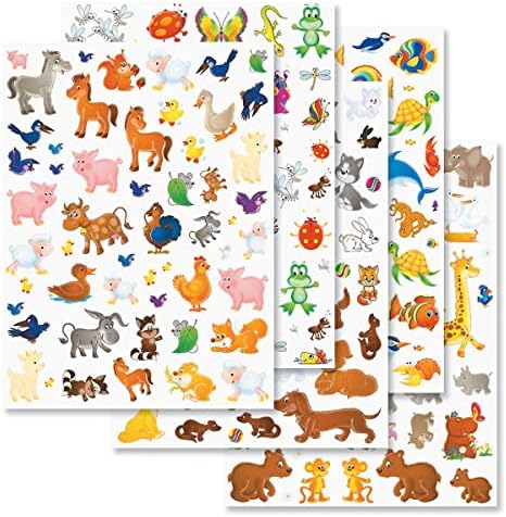 Current Cute Animal Stickers- 5 Sheets, 500-Count Farm Woodland Wildlife Zoo Creatures, Kids, Teachers, School, Scrapbooking, Journals, Planners, Calendars, Crafts & Cards