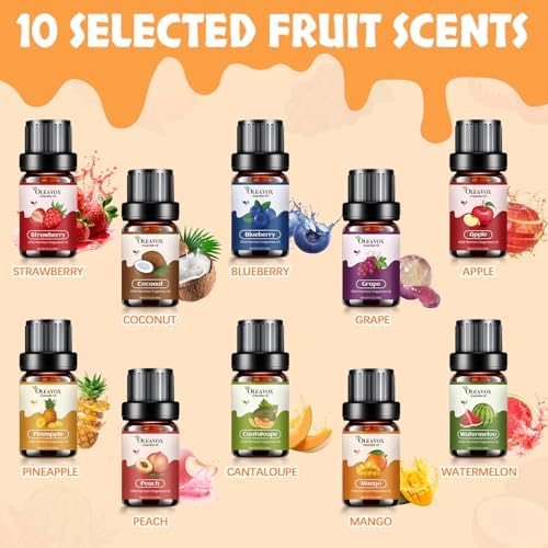 Fruity Essential Oils Gift Set, Fragrance Oil for Candle & Soap Making