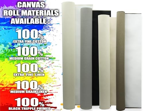 Canvas Rolls for Painting, Cotton Duck Canvas Fabric by the Yard. 62"x50 Yd (150 Ft) 7oz Blank Unprimed Raw Canvas Unstretched Cloth, Quality Fabric Roll for Painters, SDK Murals, Artists, Backdrops