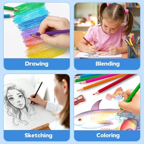 24 Pack Colored Pencils, Color Pencils Bulk for Kids Classroom, 144 Count
