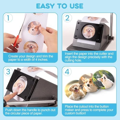 Fridge Magnet Paper Cutter, 2''x2''/50x50mm Square Button Cutter Die Cutter, Heavy-Duty Paper Card Cutter Punch for Cards, Badges, Cartoon Buckles, Photo Frames