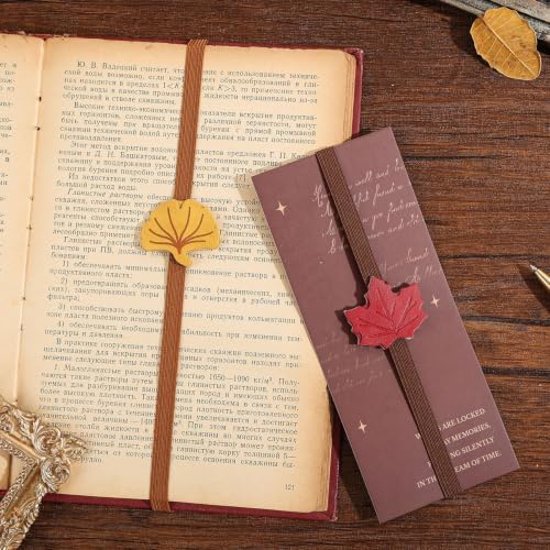 2PCS Vintage Elastic Leather Bookmark for Women, Elastic Bands Leather Book Marks, PU Bookmarks Planner Accessories, for Book Lover, Reader, Notebooks，Hardcover Journals, Planners, Binders