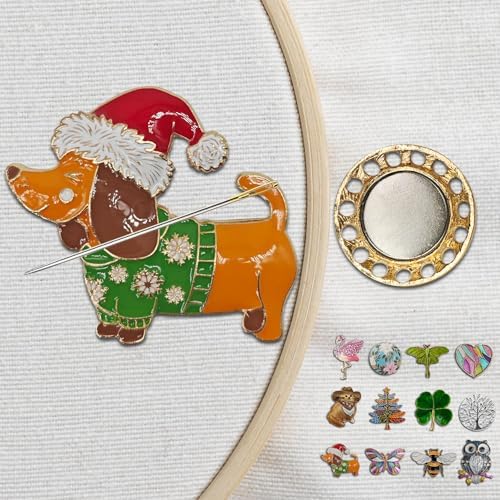 Magnetic Needle Minder Magnet Embroidery Accessories and Supplies Embroidery Needle Holder Cross Stitch Holder Needlework Supplies (Dachshund)