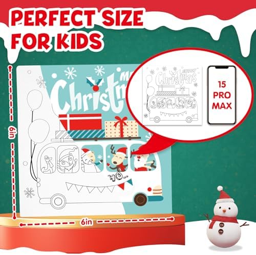 conda Pre Printed Canvas for Painting 12 Pcs 6 x 6 Inch, Pre Drawn Canvas Boards with Christmas Pictures to Paint, Theme Canvas Panels Set for Beginners Students, DIY Paint Art Supplies