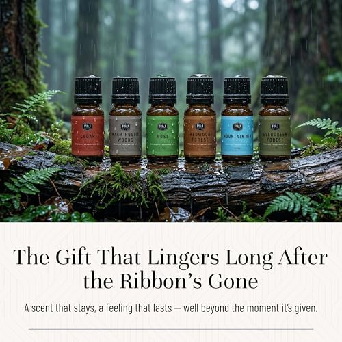 P&J Trading - Woodland Set of Scented Oils - Cedar, Warm Rustic Woods, Moss, Redwood Forest, Mountain Air, Evergreen Forest Fragrance Oils for Candle Making, Soap Making, Diffuser Oils