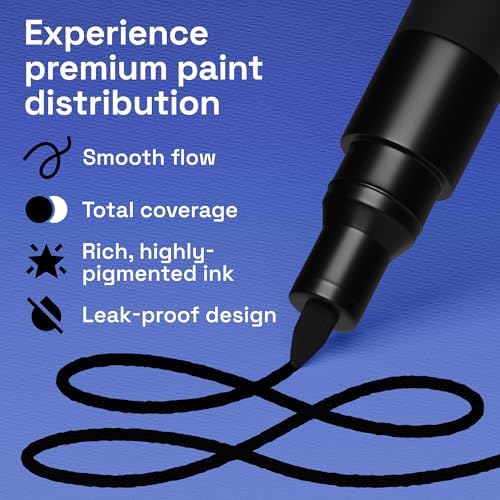 ARTISTRO Black Paint Pens - Extra-Fine Tips - Set of 5