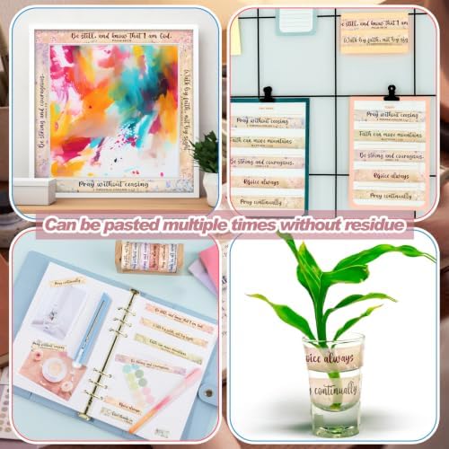 24 Rolls Christian Washi Tape Gifts for Bible Journaling, Retro