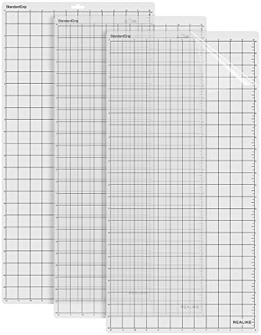 REALIKE StandardGrip Cutting Mat Compatible with Cricut Maker 3/Maker 4/Maker/Explore 3/4/Air 2/Air/One(3 Mats,12x24 inch) Standard Adhesive Non-Slip Cut Mats for Crafts, Quilting, Sewing and All Arts