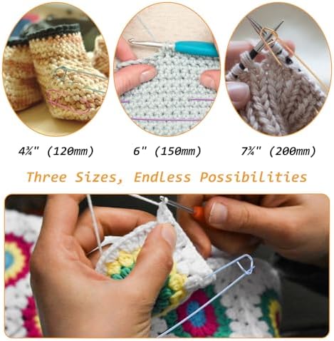6 Pcs Knitting Stitch Holders, Crochet Tools Aluminum with Secure Lock