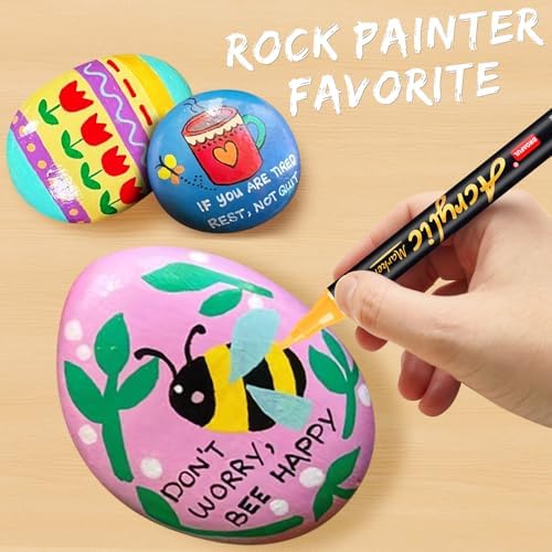 Acrylic Paint Pens Markers, 48 Colors Dual Tips Waterproof Paint Markers