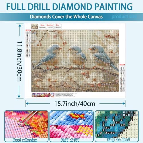 Blue Bird Diamond Art Kits for Adult Diamond Painting Kit for Beginner