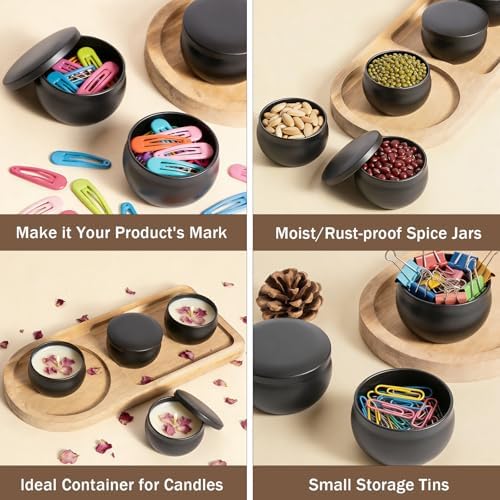 Candle Tins 2.5 Oz, 16 Packs Empty Candle Jars for Making Candles, Small Metal Candle Containers, Candle Tins with Lids, Candle Making Kit with Wicks, Wick Holders & Stickers