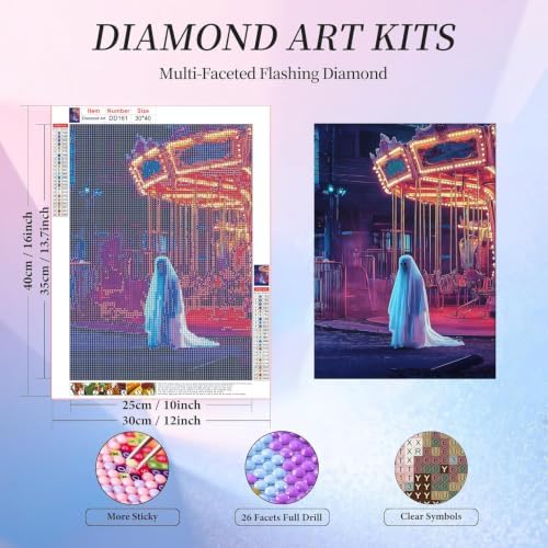 DAZZLEDOTS Diamond Art Kits for Adults, Vintage Ghost Diamond Painting