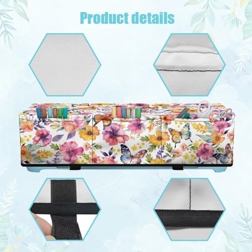 Binienty Flower and Butterfly Scrapbooking Die-Cut Machines Cover with Pockets Carrying Bag Compatible with Cricut Explore Air and Maker
