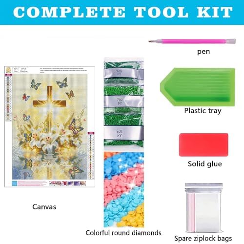 bleihum Cross Diamond Art Kits for Adults 12x16inch