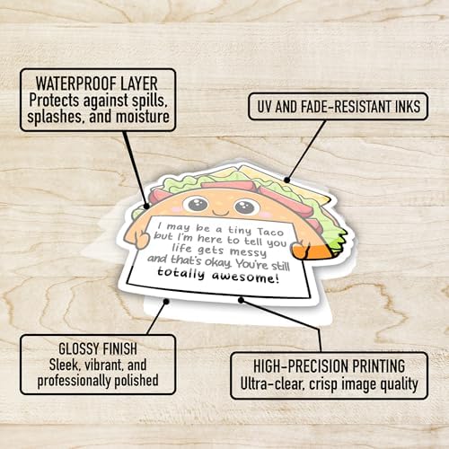 50PCS Emotional Support Animal Stickers by Puraesla– Affirmation Sticker Pack for Adults or Kids Cute Inspirational Buddies for Water Bottles, Laptops, Phones, Positive Quote Vinyl