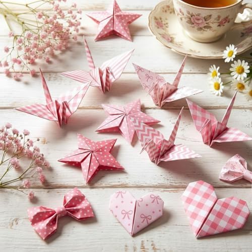 Harloon 500 Sheets Coquette Bow Origami Paper 20 Styles 6x6 Inch