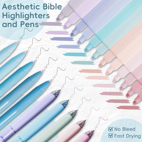 XKDOUS 50 Bible Study Supplies Journaling Kit with Journal and Case, Blue