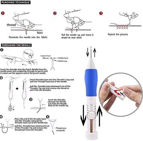 Islmlisa Magic Embroidery Pen Set - Punch Needles for Embroidery Threaders DIY Sewing