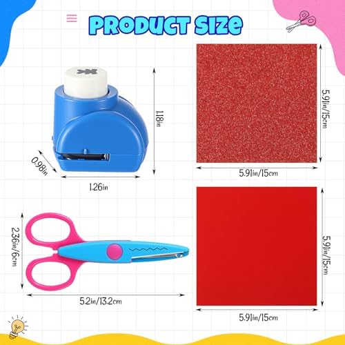Watersay 74 Pcs Craft Scissors Decorative Edge Set Back to School Gifts