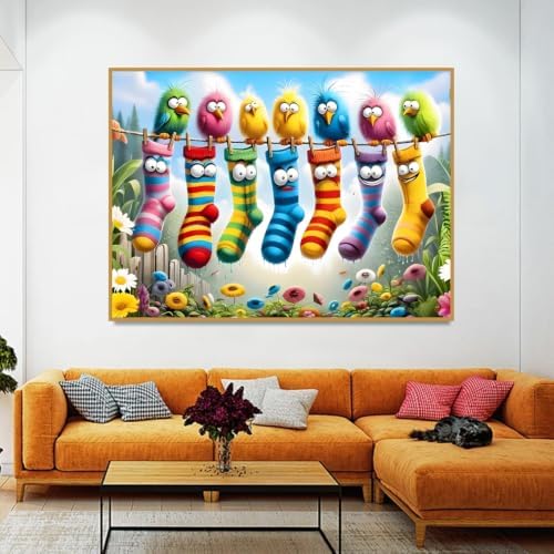 Colorful cartoon socks Diamond Art Kits for Adult Diamond Painting Kit