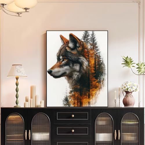 XTCIXAL Paint by Numbers Kit for Adults, Wolf - 16X20 Inch