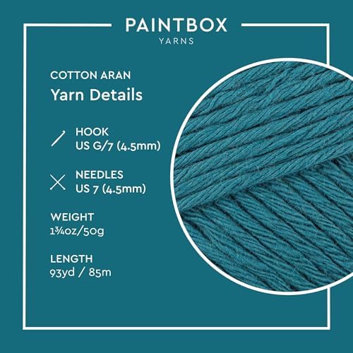 Paintbox Yarns 100% Cotton Aran Yarn 1.76oz / 50g, 93yds / 85m